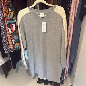 Sundays Brand Gray and Cream Dress